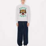 Felpa girocollo con ricamo FE68SW1064MF 93A KENZO Grigio melange 