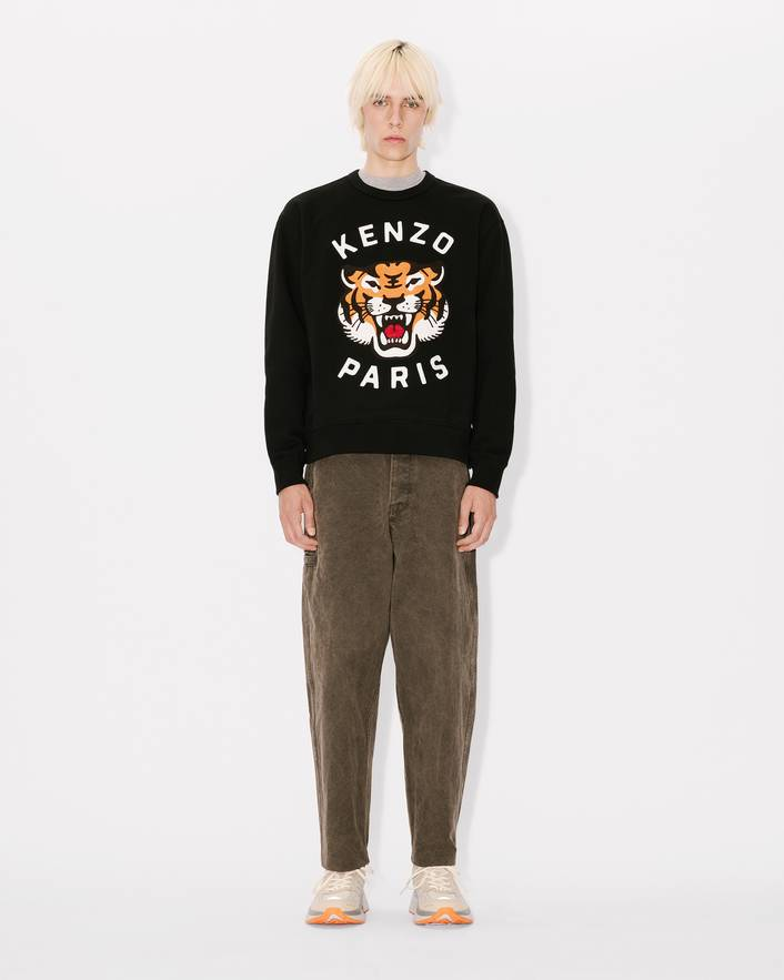 Felpa girocollo con ricamo FE68SW1064MF 99J KENZO Black 