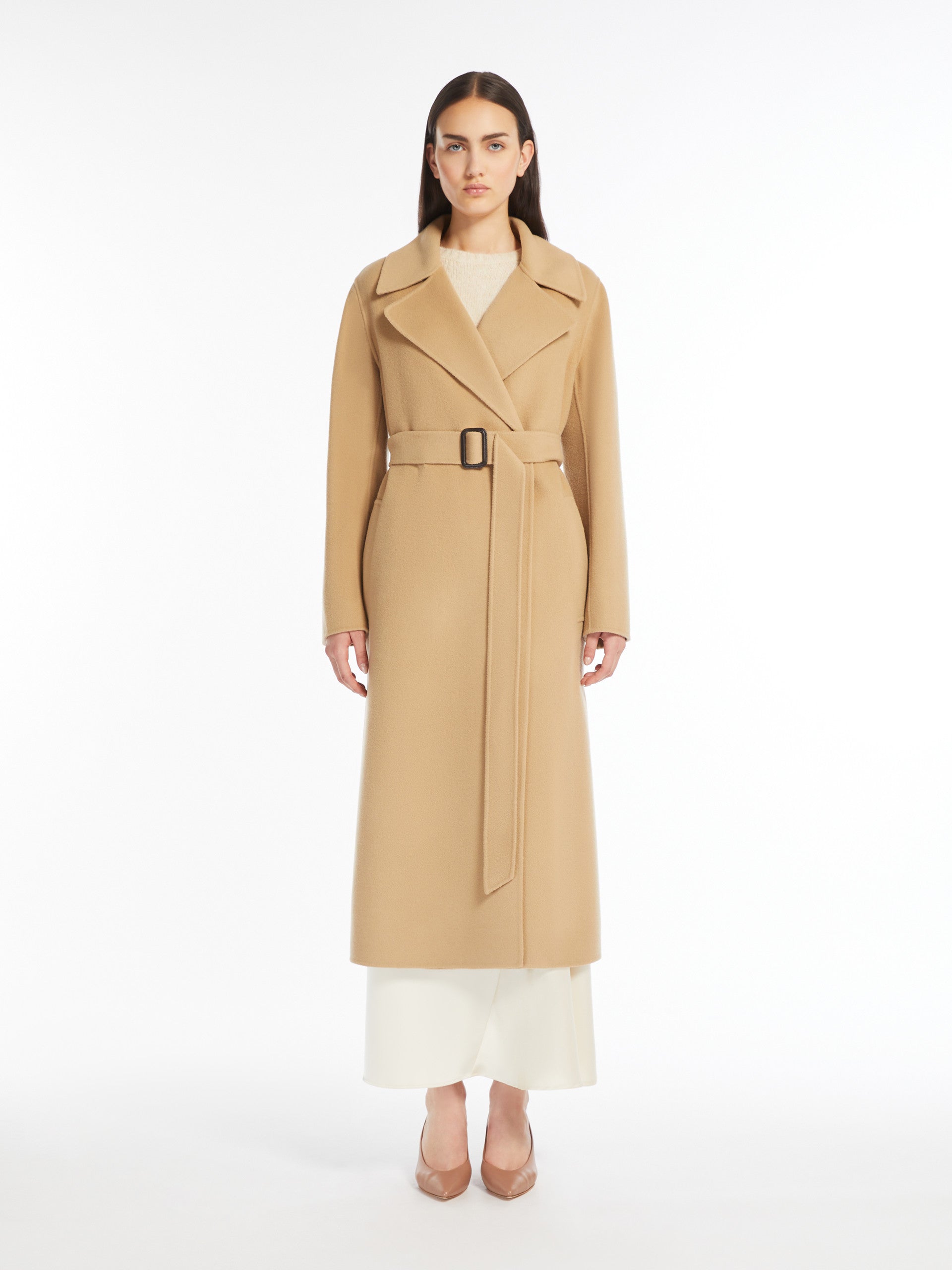 Cappotto lungo a vestaglia in lana 2425016041 065 MAX MARA WEEKEND Beige 