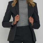 Blazer monopetto stretch 100254A24 I76 PINKO Grigio 