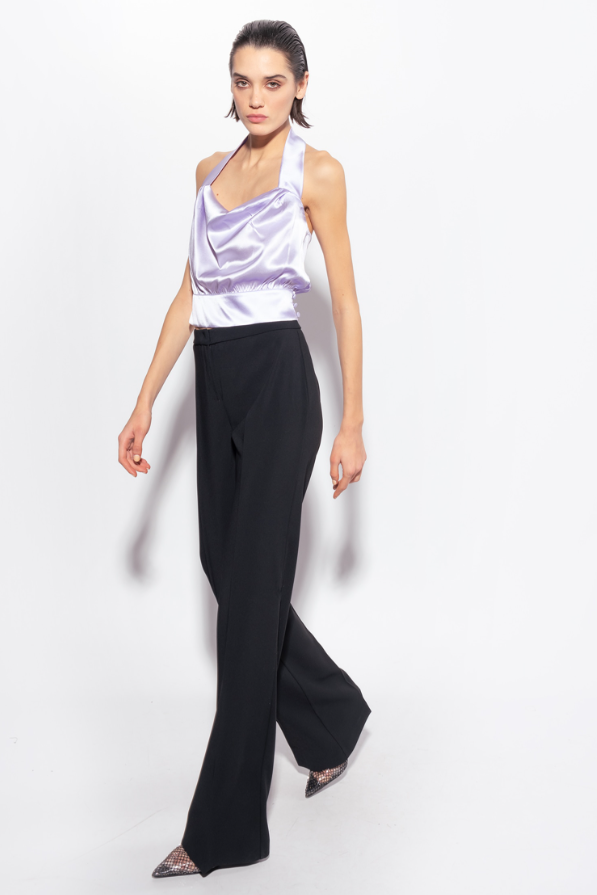 Pantaloni palazzo crêpe stretch 100331A20Q Z99 PINKO Black 