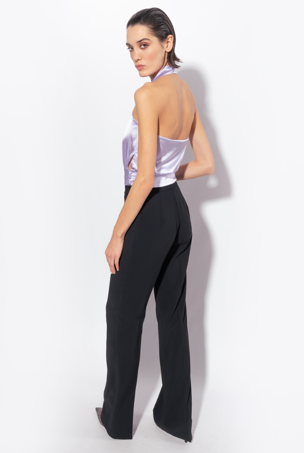 Pantaloni palazzo crêpe stretch 100331A20Q Z99 PINKO Black 