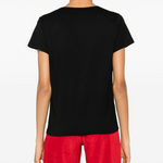 T-Shirt scollo a V con ricamo 100372A24E Z99 PINKO Nero limousine 