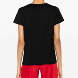 T-Shirt scollo a V con ricamo 100372A24E Z99 PINKO Nero limousine 