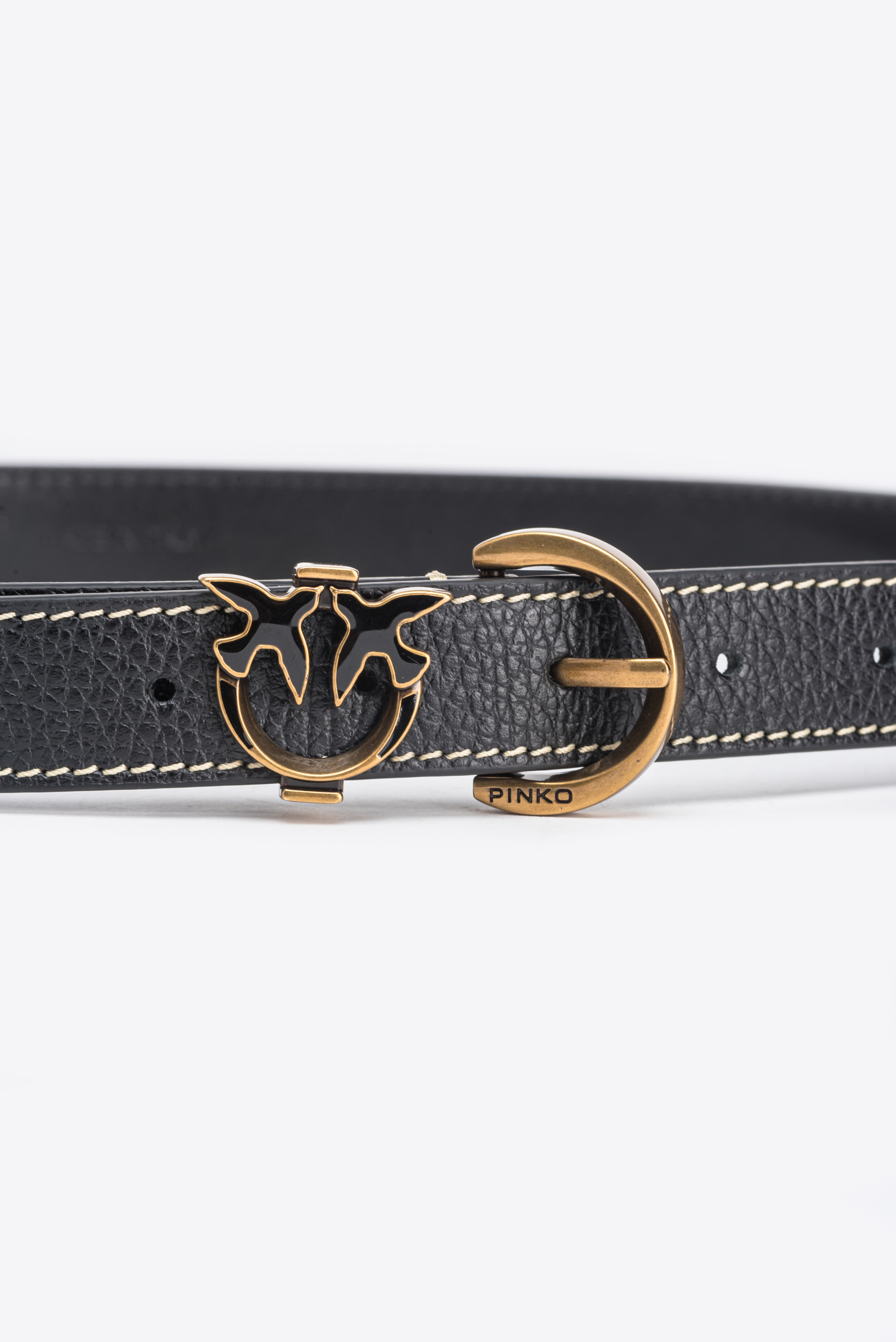 Cintura in pelle bottalata 102820A158 Z99Q PINKO Nero-antigue 