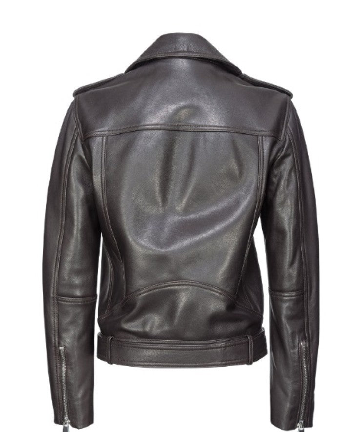 Biker in pelle 103897A21L M04 PINKO Marrone oltre buio 