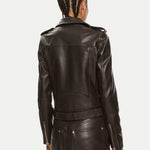 Biker in pelle 103897A21L M04 PINKO Marrone oltre buio 
