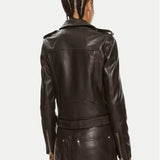 Biker in pelle 103897A21L M04 PINKO Marrone oltre buio 