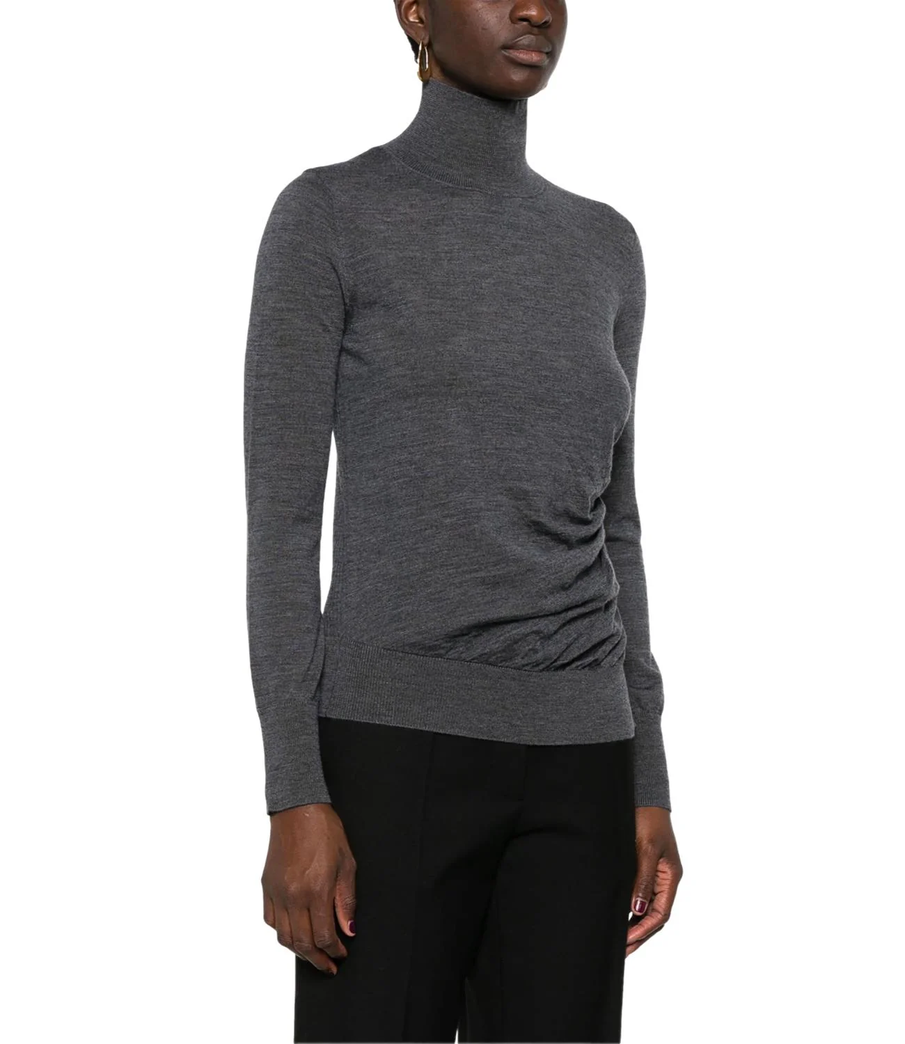 Dolcevita in lana con bottoni di lato 103932A189 I76 PINKO Grigio corvo 