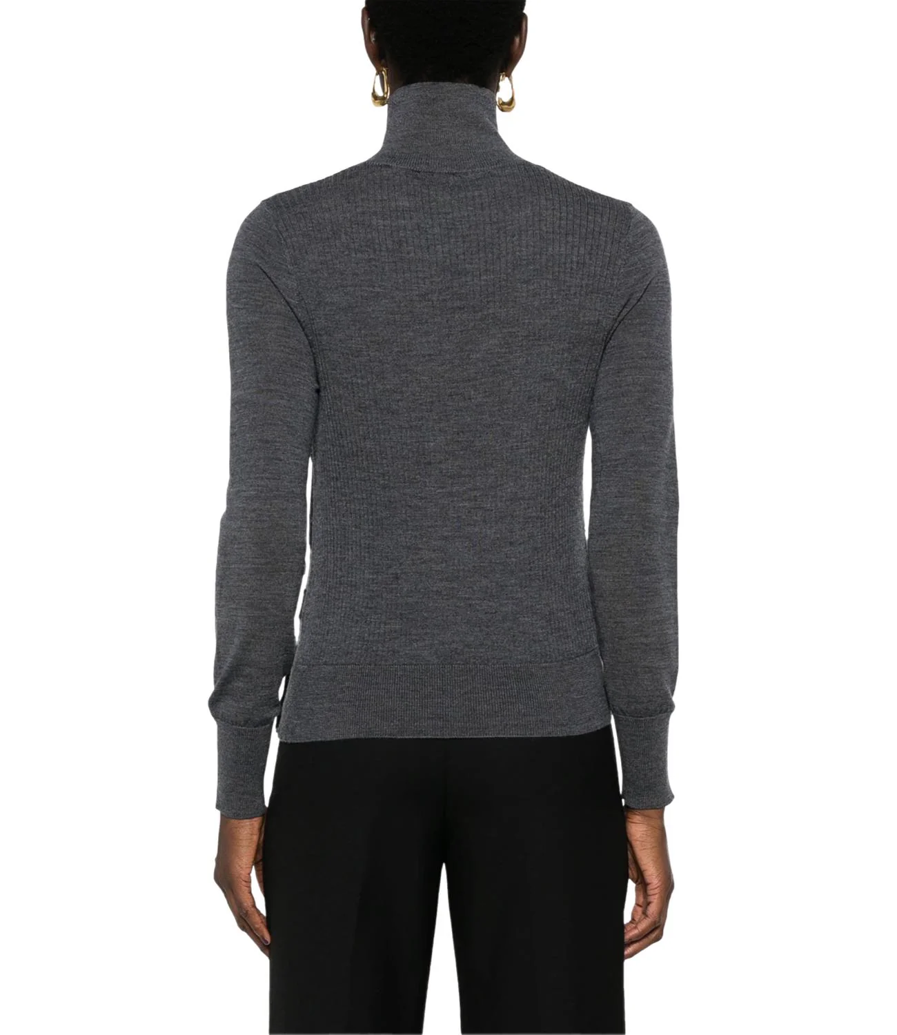 Dolcevita in lana con bottoni di lato 103932A189 I76 PINKO Grigio corvo 