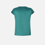 Blusa t-shirt satin e georgette 103951A206 S1A PINKO Verde bottiglia scuro 