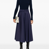 Maglia girocollo in cannetè di lana 104020A15S G03 PINKO Blu marino cupo 
