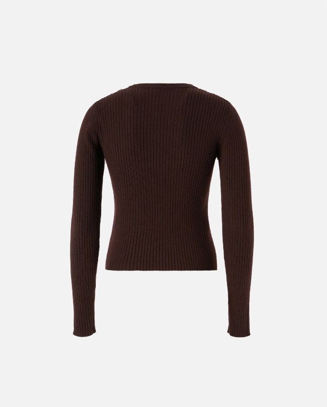 Maglia girocollo in cannetè di lana 104020A15S M28 PINKO Testa di moro 