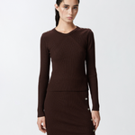 Maglia girocollo in cannetè di lana 104020A15S M28 PINKO Testa di moro 
