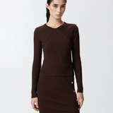 Maglia girocollo in cannetè di lana 104020A15S M28 PINKO Testa di moro 