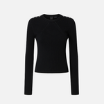 Maglia girocollo in cannetè di lana 104020A15S Z99 PINKO Nero 