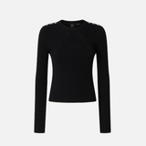 Maglia girocollo in cannetè di lana 104020A15S Z99 PINKO Nero 