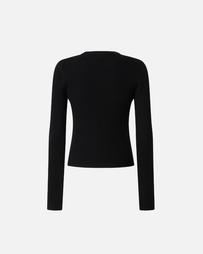 Maglia girocollo in cannetè di lana 104020A15S Z99 PINKO Nero 