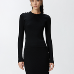 Maglia girocollo in cannetè di lana 104020A15S Z99 PINKO Nero 