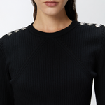 Maglia girocollo in cannetè di lana 104020A15S Z99 PINKO Nero 