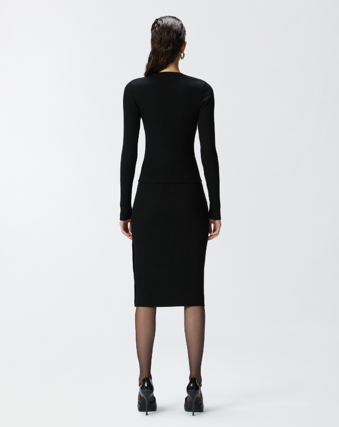 Maglia girocollo in cannetè di lana 104020A15S Z99 PINKO Nero 