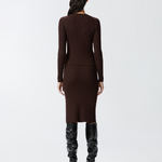 Gonna longuette in maglia a costine con bottoni 104021A15S M28 PINKO Testa di moro 