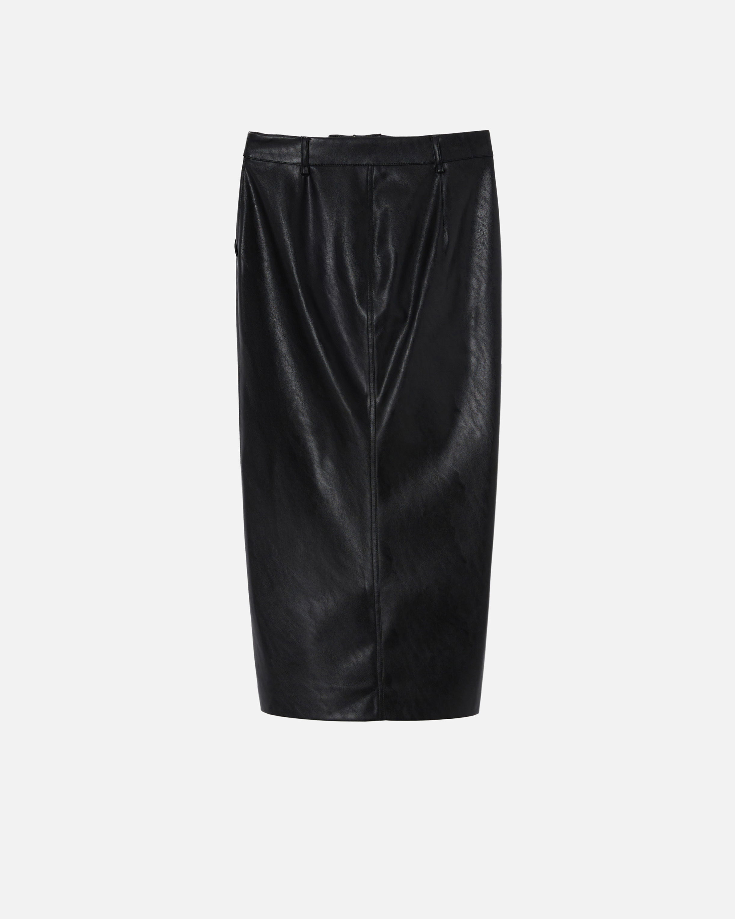 Gonna midi effetto pelle con spacco al fondo 1041457105 Z99 PINKO Black 