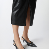 Gonna midi effetto pelle con spacco al fondo 1041457105 Z99 PINKO Black 