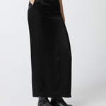 Gonna lunga in satin con spacco sul retro 104173A24V Z99 PINKO Nero limousine 