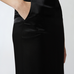 Gonna lunga in satin con spacco sul retro 104173A24V Z99 PINKO Nero limousine 