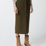 Gonna lunga utility tessuto fluido<BR/><BR/> 104190A18E X93 PINKO Verde-amazzonia 