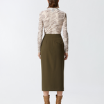 Gonna lunga utility tessuto fluido<BR/><BR/> 104190A18E X93 PINKO Verde-amazzonia 