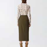Gonna lunga utility tessuto fluido<BR/><BR/> 104190A18E X93 PINKO Verde-amazzonia 