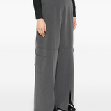 Pantaloni cargo fluidi a gamba ampia 104480A18E I72 PINKO Grigio 