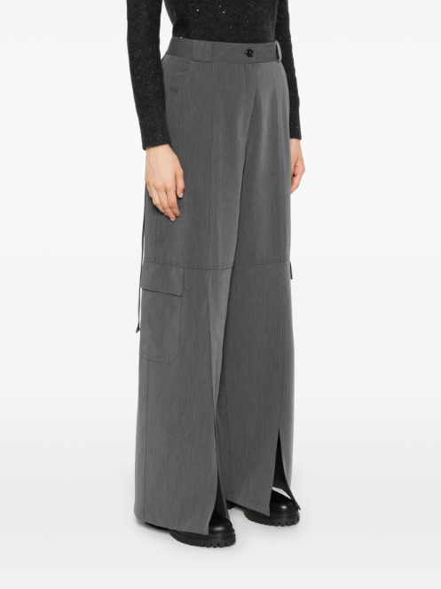 Pantaloni cargo fluidi a gamba ampia 104480A18E I72 PINKO Grigio 