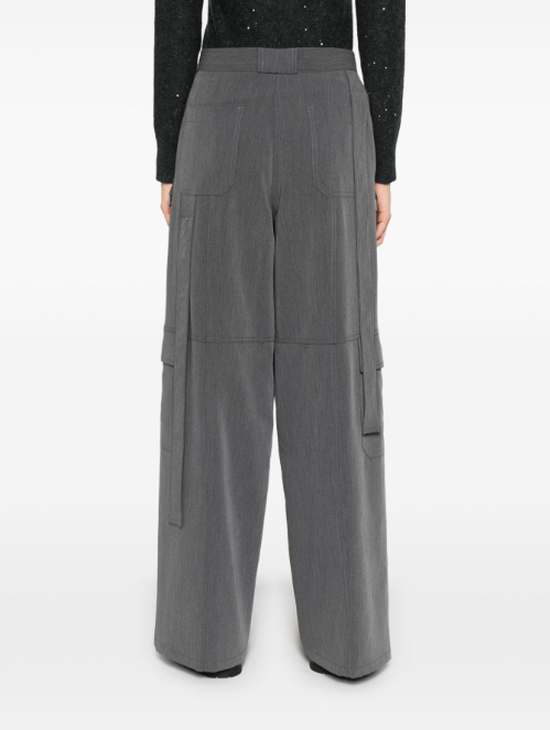 Pantaloni cargo fluidi a gamba ampia 104480A18E I72 PINKO Grigio 