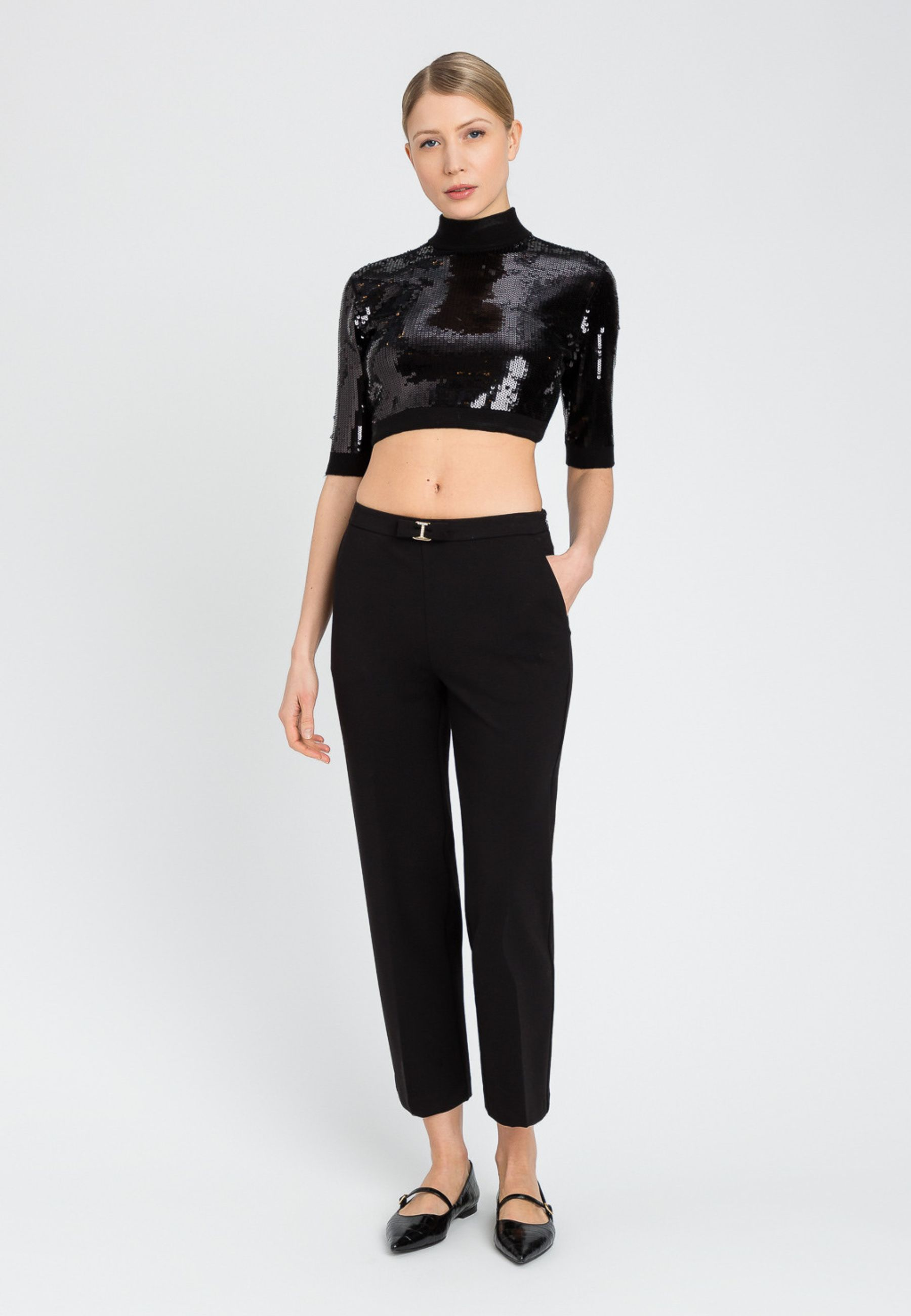 Pantalone in misto viscosa 242TT2048 00006 TWIN SET Black 