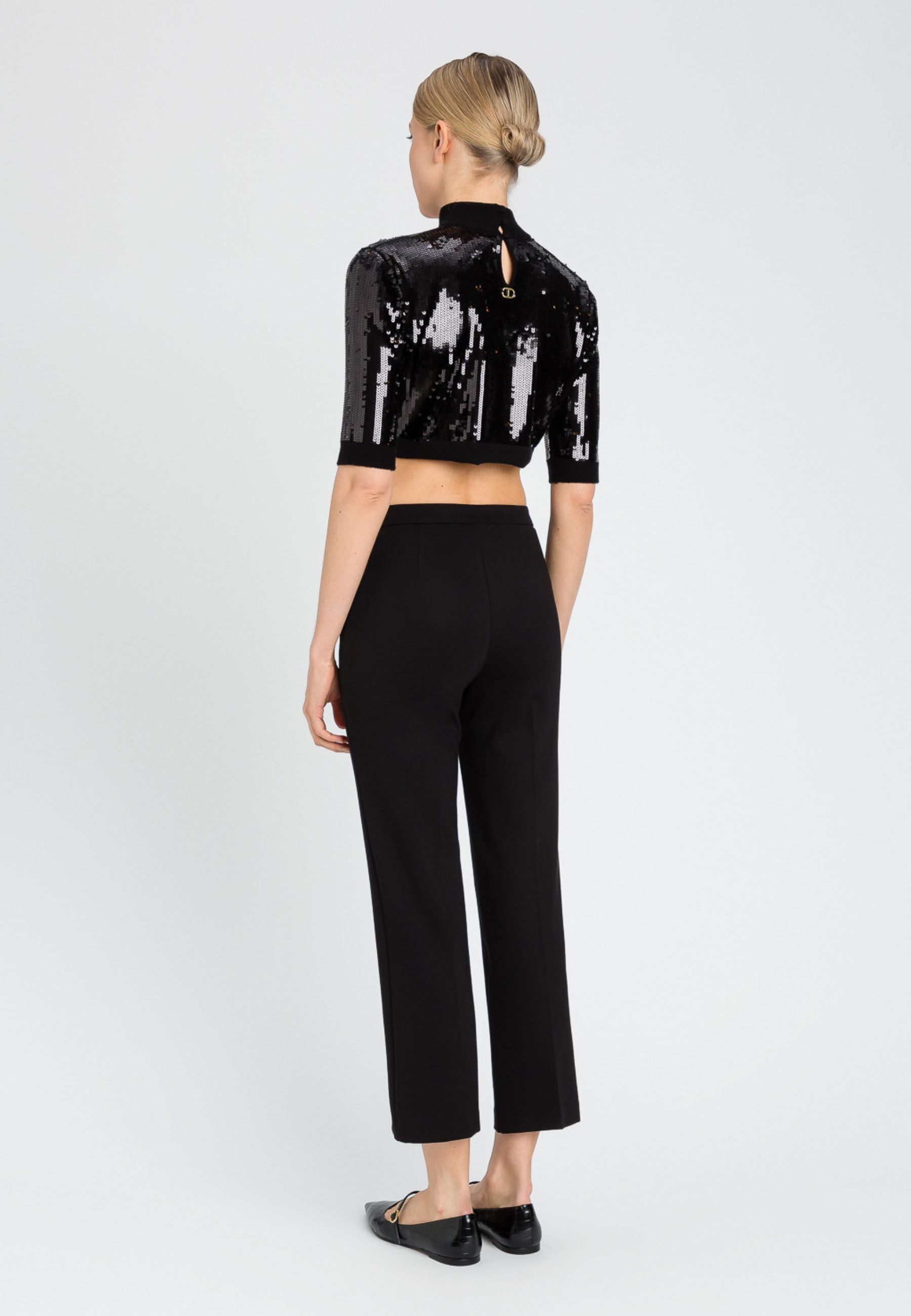Pantalone in misto viscosa 242TT2048 00006 TWIN SET Black 