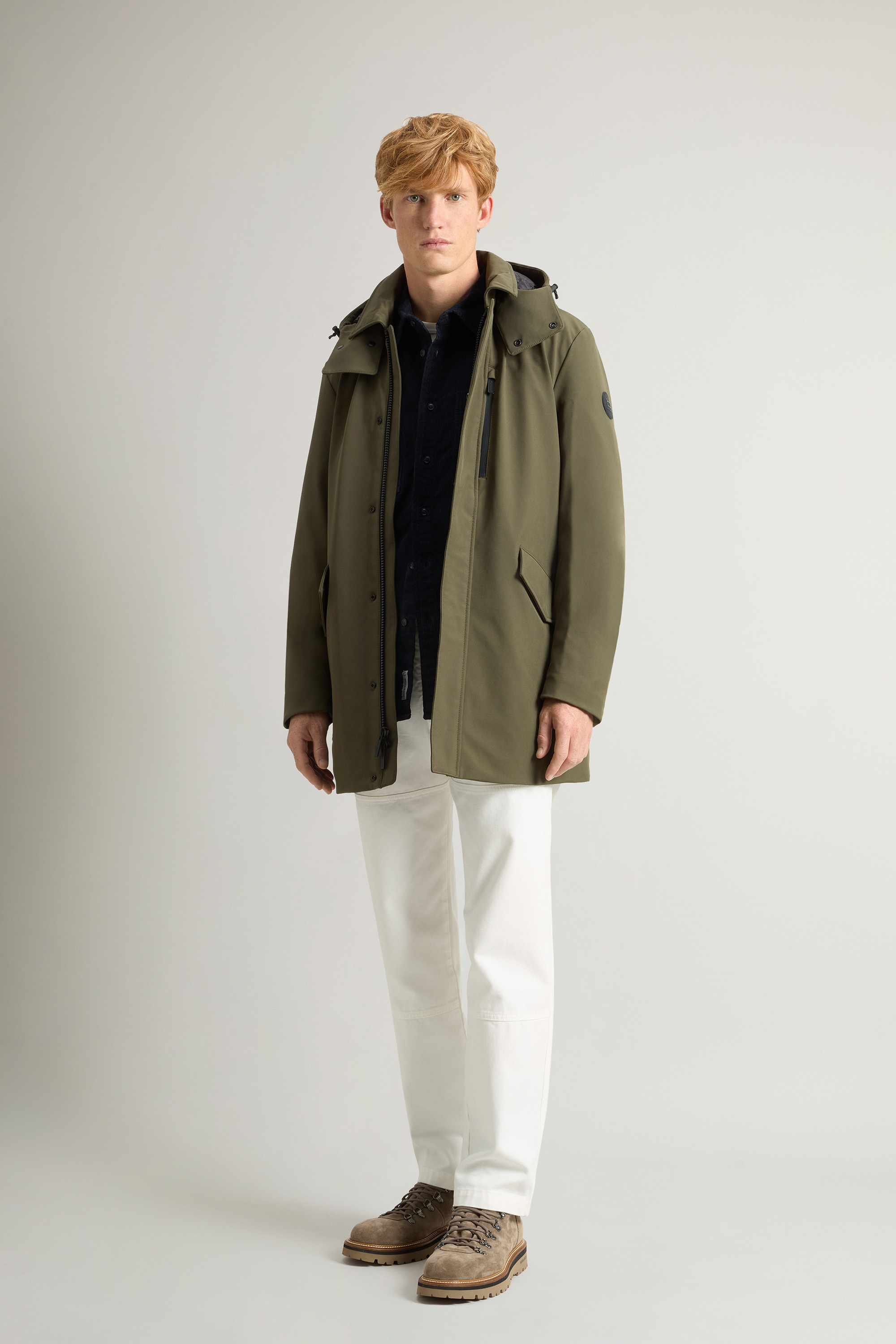 Cappotto in Softshell CFWOOU0792MRUT3496 614 WOOLRICH Dark green 