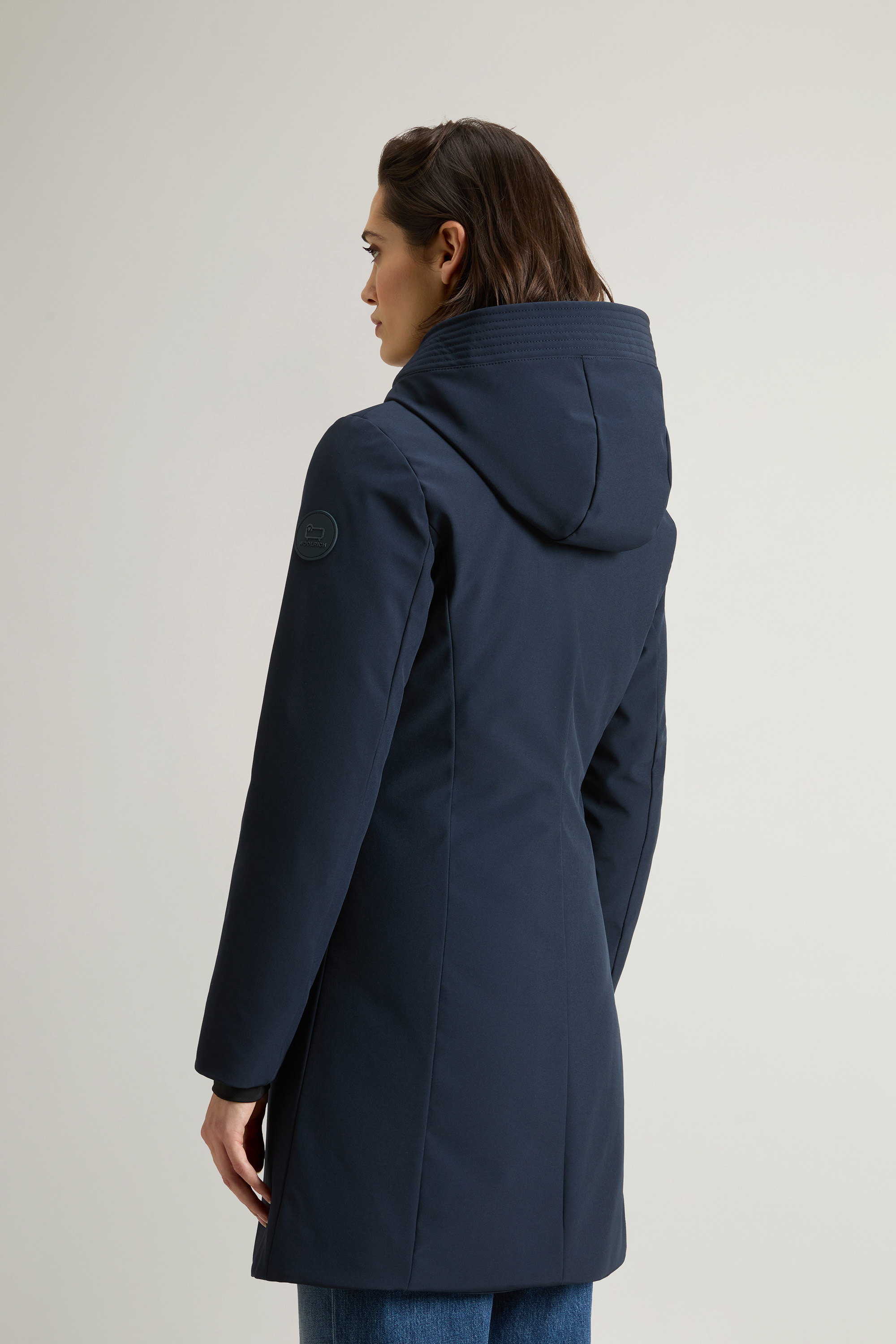 Parka in Softshell CFWWOU0889FRUT3496 3989 WOOLRICH Melton blue 