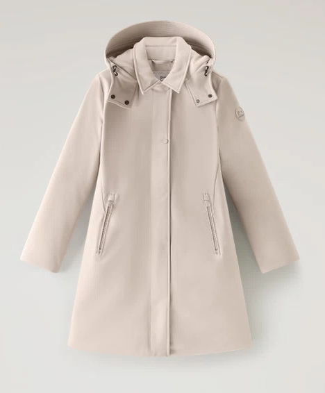 Trench in tessuto tecnico con cappuccio staccabile CFWWOU0890FRUT3496 7404 WOOLRICH Oxford tan 