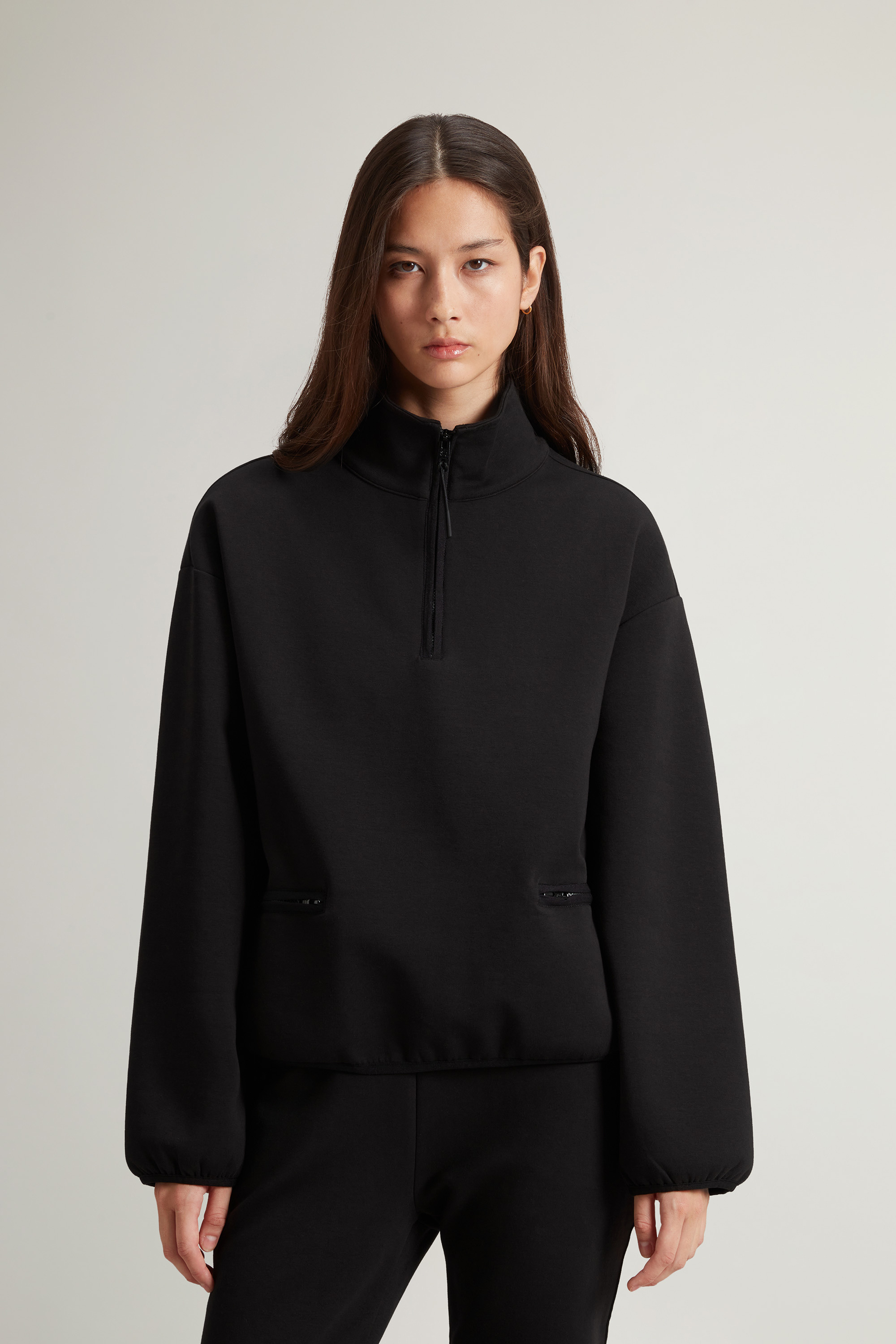 Felpa in misto cotone a collo alto CFWWSW0136FRUT3865 100 WOOLRICH Black 