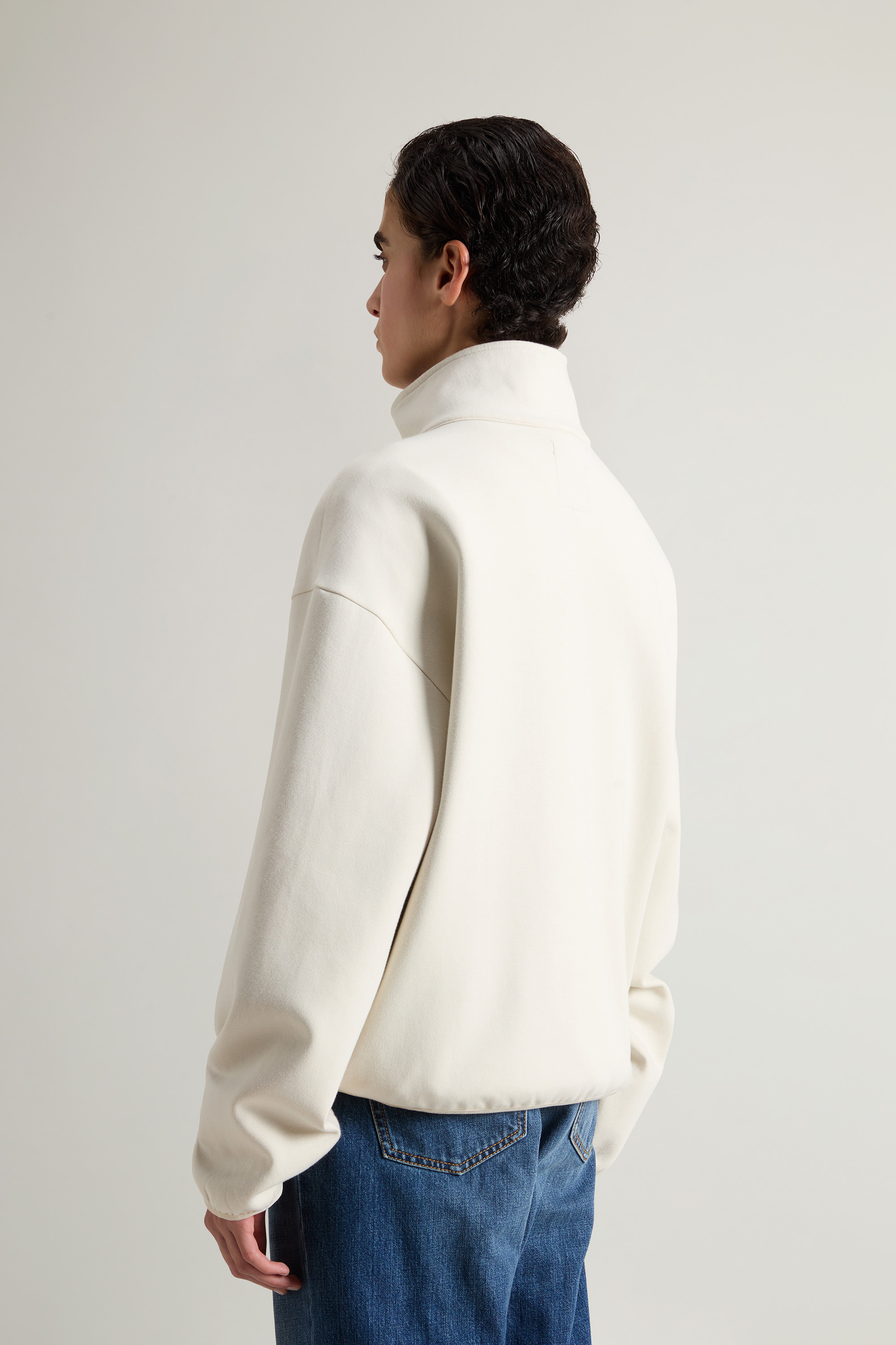 Felpa in misto cotone a collo alto CFWWSW0136FRUT3865 8743 WOOLRICH Milky cream 