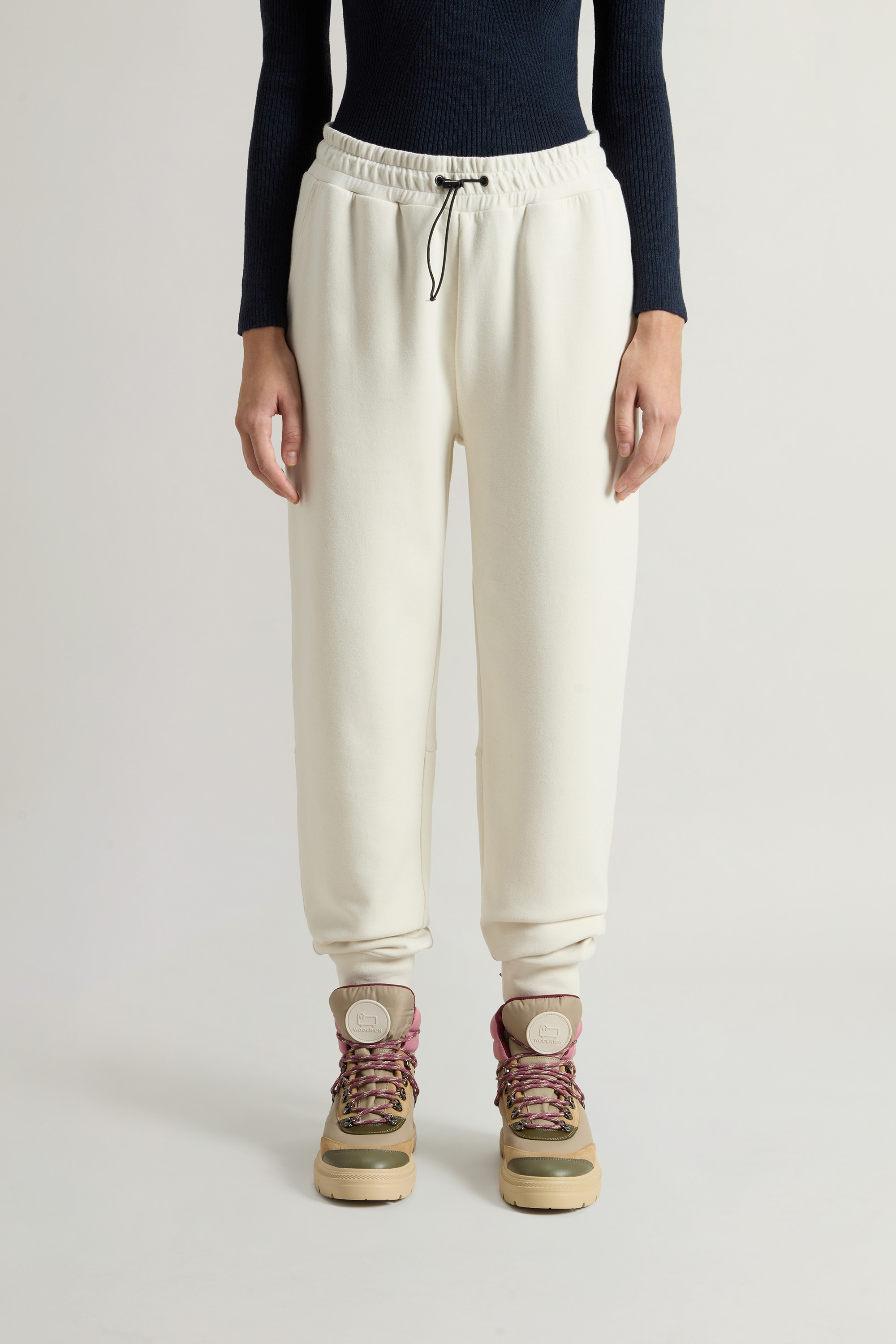 Pantaloni in misto cotone felpato CFWWTR0183FRUT3865 8743 WOOLRICH Milky cream 