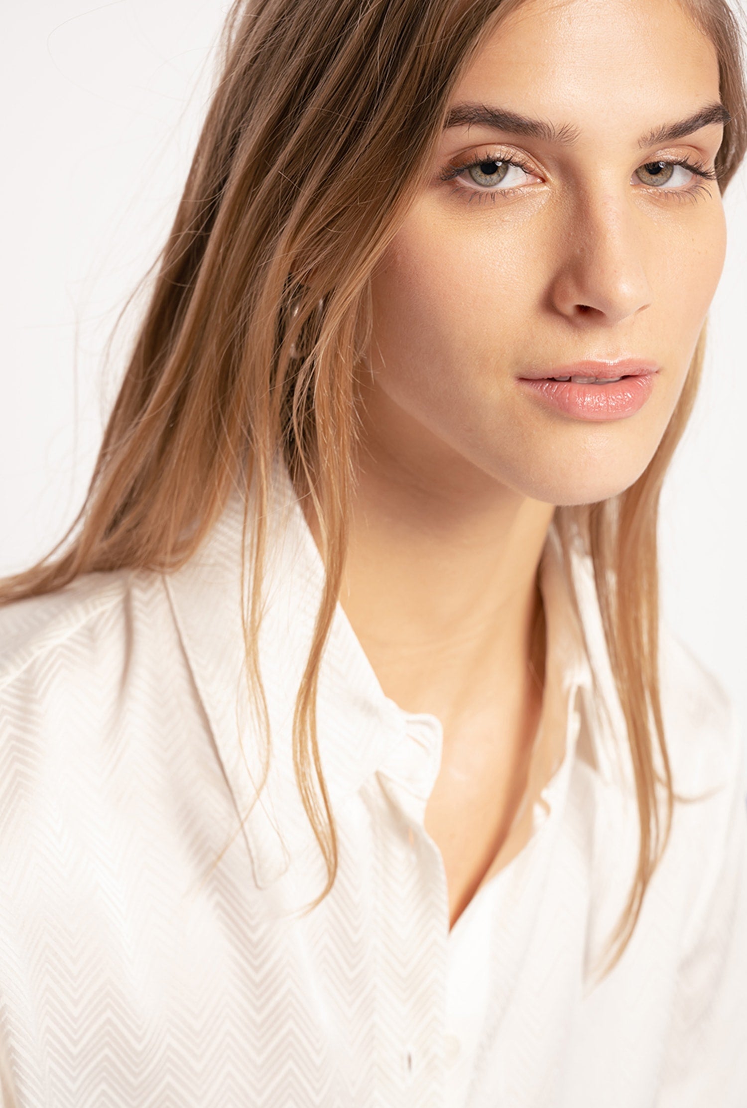 Camicia in jacquard chevron TEMPERATURA 1 Z06 PINKO White 