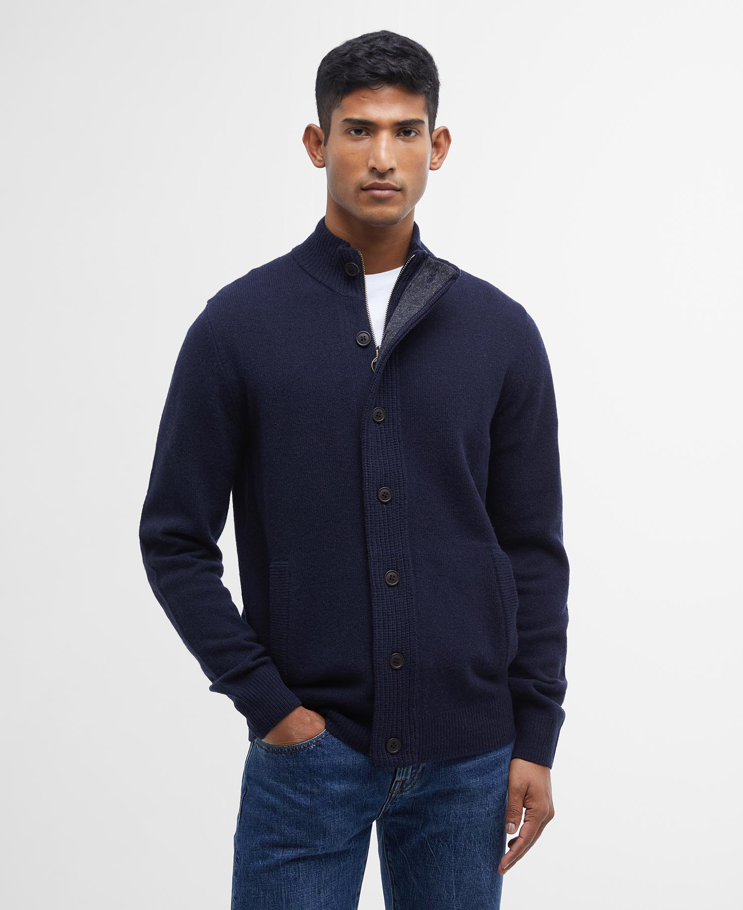 Maglione con zip MKN0731 MKN NY91 BARBOUR Navy 