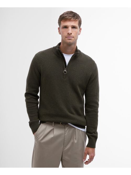 Maglia con mezza zip MKN0837 MKN OL91 BARBOUR Oliva 