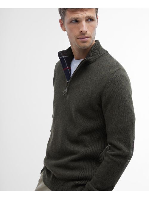 Maglia con mezza zip MKN0837 MKN OL91 BARBOUR Oliva 
