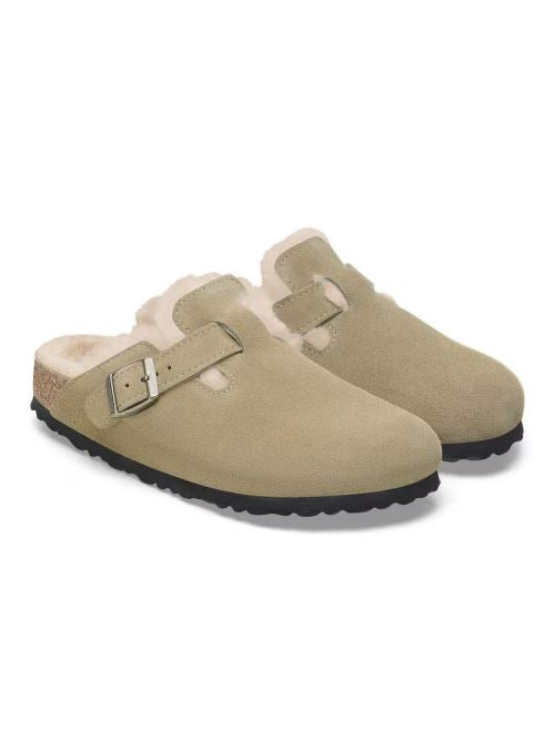 Sabot in suede con sherarliong interno BOSTON SHEARLING 1028299 TAUPE BIRKENSTOCK Taupe 