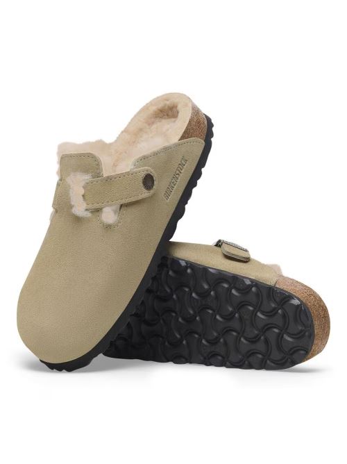 Sabot in suede con sherarliong interno BOSTON SHEARLING 1028299 TAUPE BIRKENSTOCK Taupe 